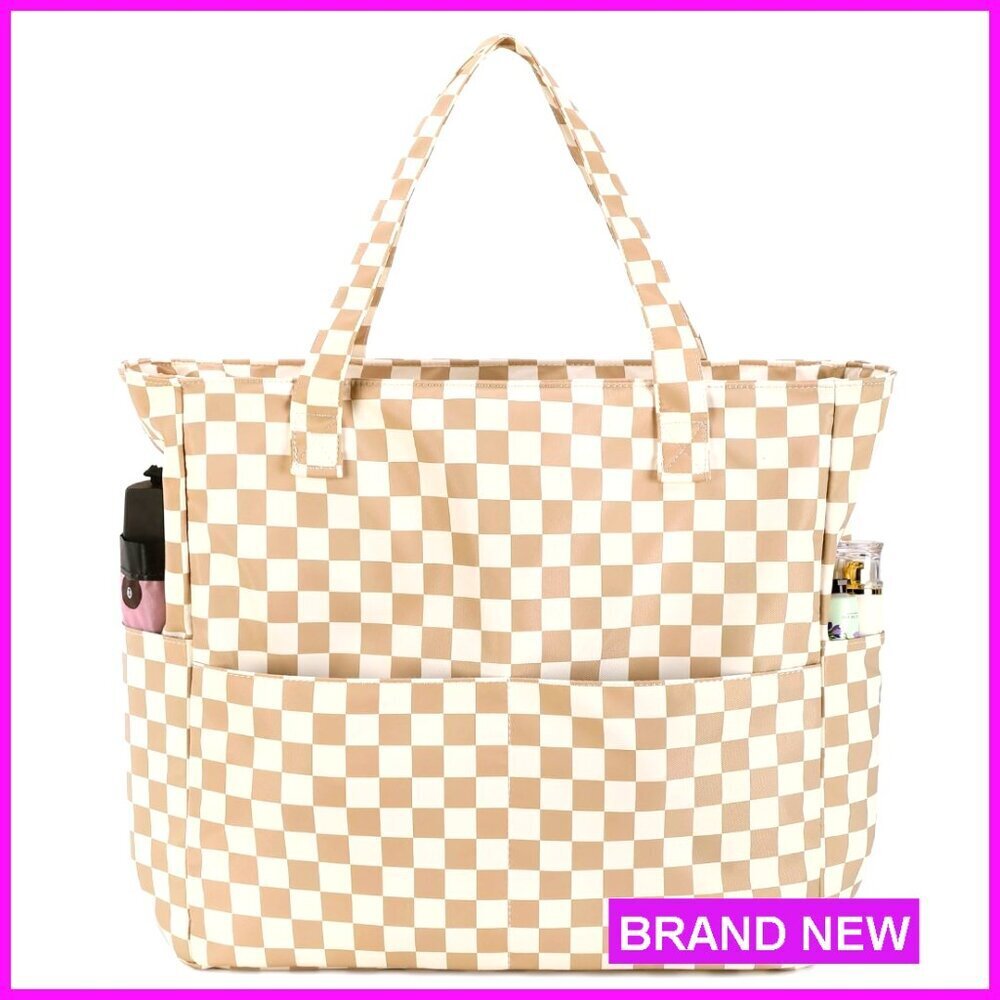 Extra Large Waterproof Beach Tote with Wet Compartment for Travel & Pool